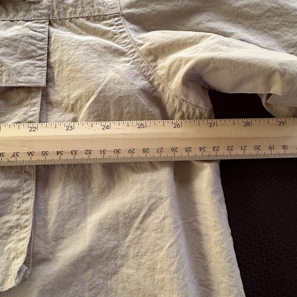 Remington Shirt Mens XL Khaki Vented Fishing Long Sleeve Button Up Pockets - Picture 10 of 14